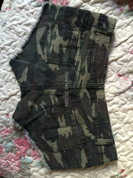 Summer girls Low waist sexy disco dance camouflage patterns Fatigues woman stretch tight shorts  -  GeraldBlack.com