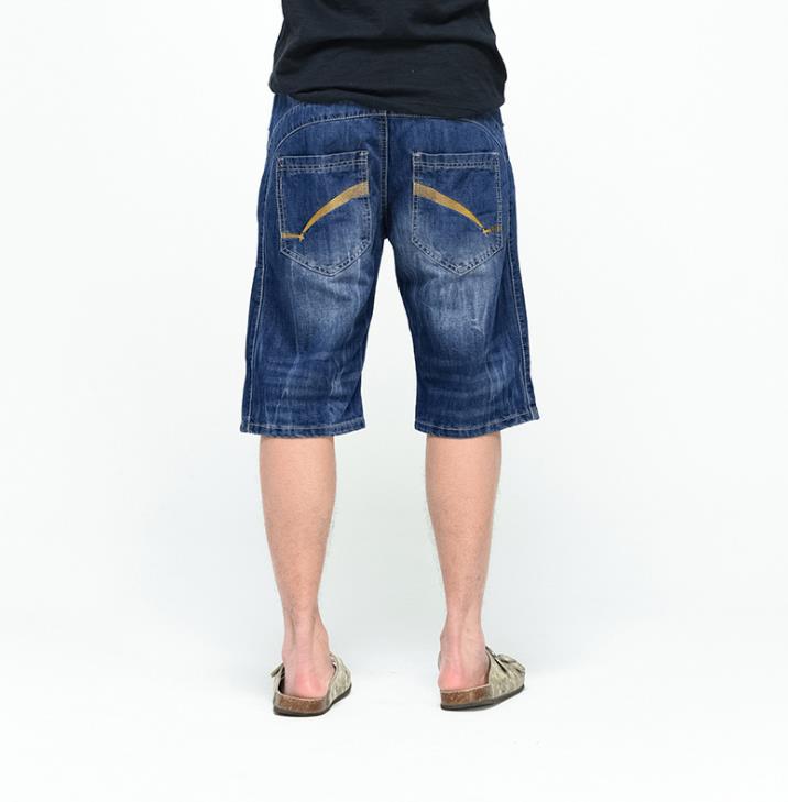 Summer Jeans Shorts Hip Hop Men&#39;s Calf-Length Pants Men Fashion Denim Cargo Short Trousers Baggy Mens Casual Male Plus Size 46  -  GeraldBlack.com