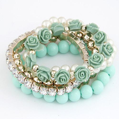 Summer Jewelry Beads Flower Bijoux Elastic Charm Bracelets for Women  -  GeraldBlack.com