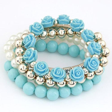 Summer Jewelry Beads Flower Bijoux Elastic Charm Bracelets for Women - SolaceConnect.com