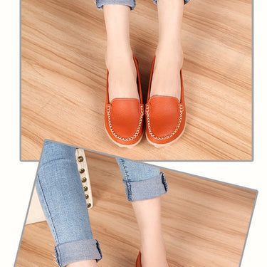 Summer Leisure Slip-On Leather Breathable Moccasins Flats for Women  -  GeraldBlack.com
