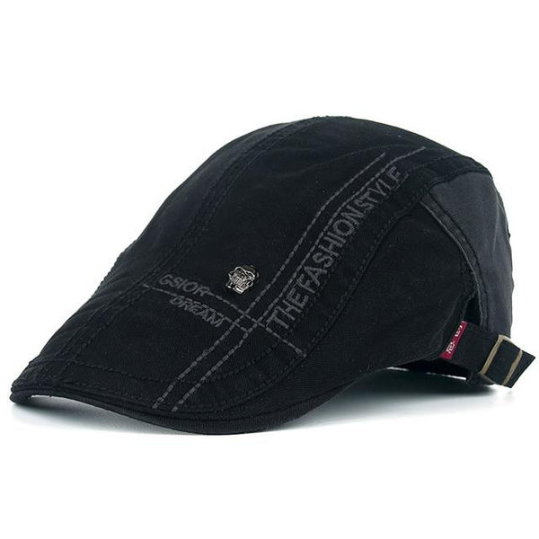 Summer Letter Embroidery Cotton Cap Peaked Casual Beret Hats for Men - SolaceConnect.com