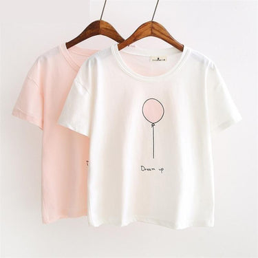 Summer Lovely Balloon Printed Short Sleeve T-Shirts Tee Top for Women  -  GeraldBlack.com