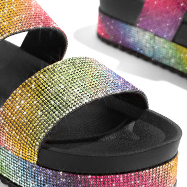Summer Luxury Women's Colorful Shiny Rhinestone Platform Wedge Sandals - SolaceConnect.com