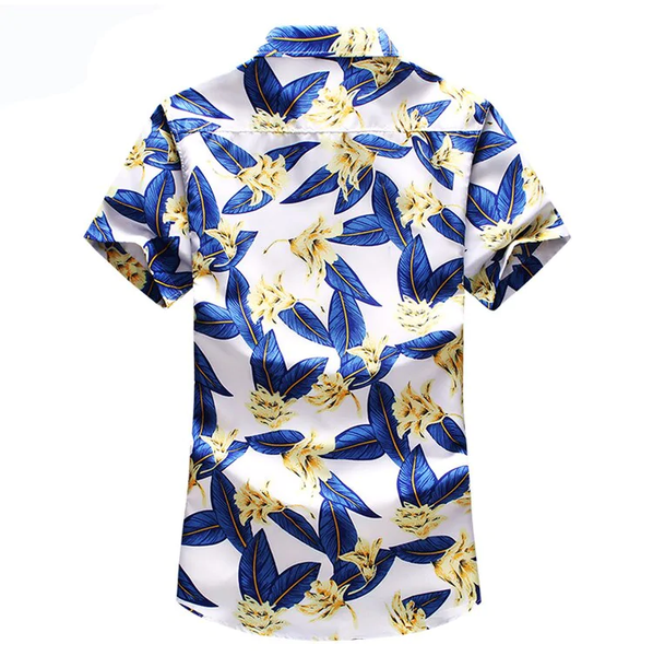 Summer Men Beach Shirts Multiple colors man Slim fit casual Hawaiian Beach Short Sleeve shirt  -  GeraldBlack.com