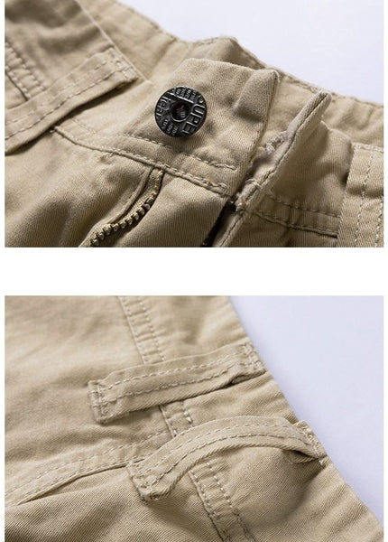 Summer Men's Cotton Multi Pocket Tactical Military Cargo Baggy Shorts - SolaceConnect.com