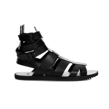 Summer Men's Genuine Leather Buckle High Top Gladiator Beach Sandals - SolaceConnect.com