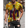 Summer Men's Patchwork 3D Printed Long Sleeves Pullover Artful T-shirt  -  GeraldBlack.com