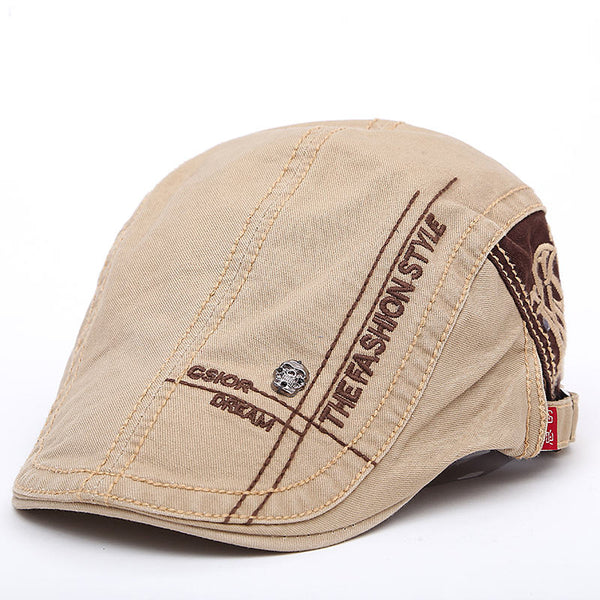 Summer Outdoor Cotton Peaked Letter Embroidery Berets Caps for Men  -  GeraldBlack.com