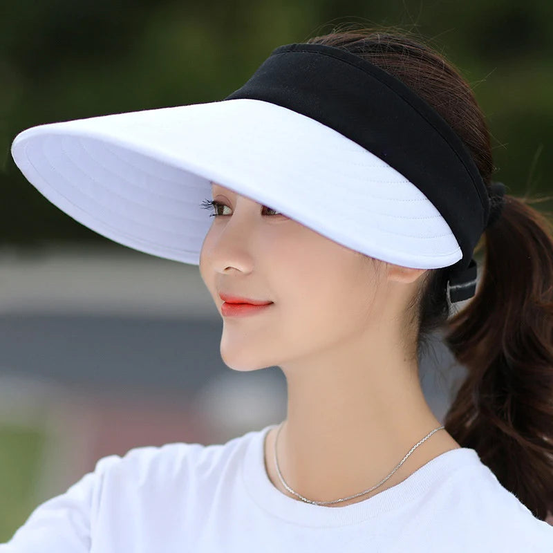 Summer Pearl Packable Visor with Wide Brim Beach Hat for Women  -  GeraldBlack.com
