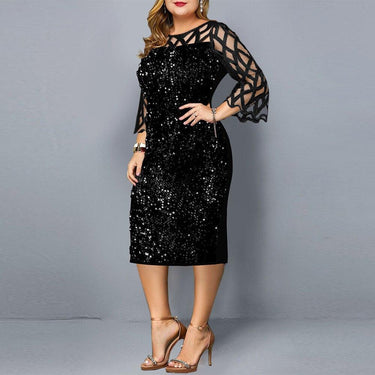 Summer Plus Size Women's Sequins Birthday Wedding Evening Party Outfit  -  GeraldBlack.com