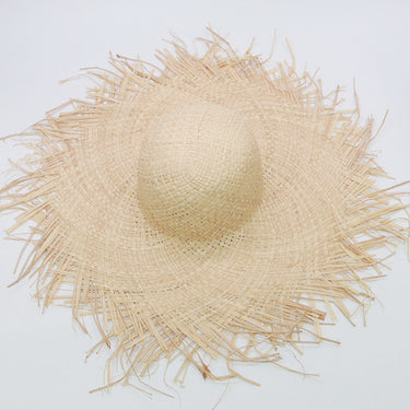 Summer Raffia Big Brim UV Floppy Beach Sun Hat for Cooling Children Parents<br> - SolaceConnect.com