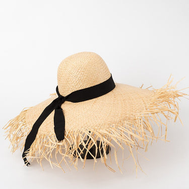 Summer Raffia Brim Oversized Sun UV Beach Hat with Bow for Parents Childs - SolaceConnect.com