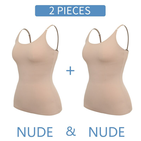 Summer Seamless Shapewear Tops Women Tummy Control Smooth Body Shaper Camisole Nude Black Tank Top  -  GeraldBlack.com