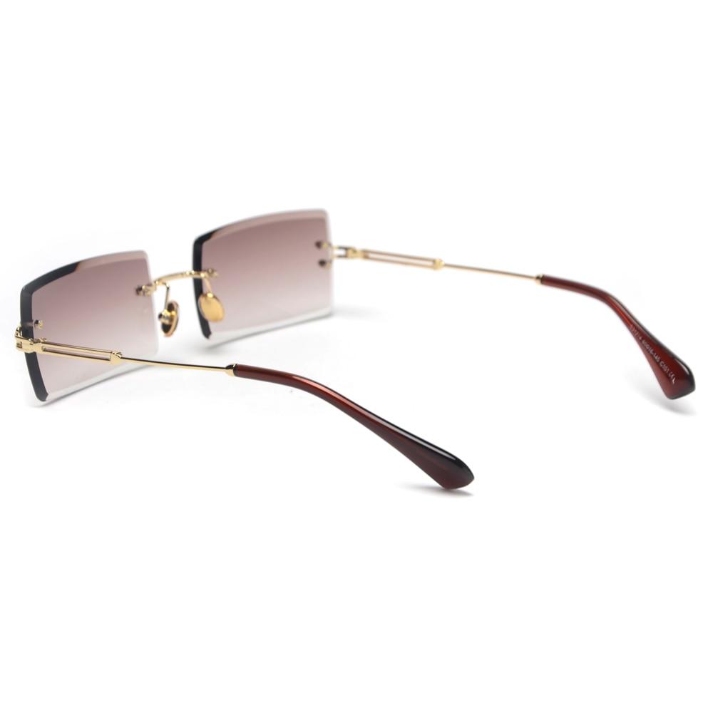 Style Luxe Rimless Rectangular Summer Style Rimless Square Sunglasses for Women with Small Rectangle ...