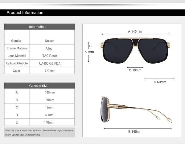 Summer Style Vintage Design Big Frame Goggle Sunglasses for Men  -  GeraldBlack.com
