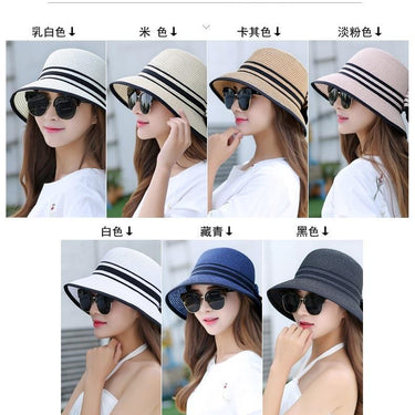 Summer Sun Wide Brim Boater Outside Beach Travel Straw Hats for Women - SolaceConnect.com
