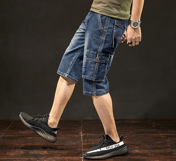 Summer Thin Jean Men Straight Loose Casual Blue Baggy Jeans Denim Short Pants Plus Size Cowboy Clothing  -  GeraldBlack.com