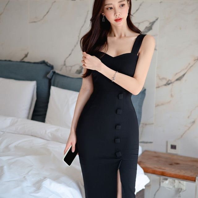 Women's Office Casual Solid Knee Length Sleeveless Two Piece Set ...