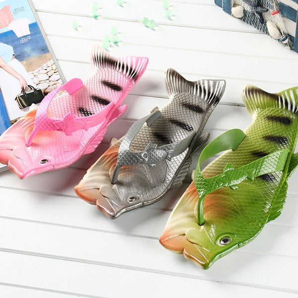 Summer Women Flip Flops Slippers Lady Soft Clogs Fish Design EVA Animal Flat (≤1cm) Shoes Plus Size  -  GeraldBlack.com