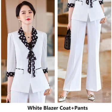 Summer Women's Blazer Top with Pants Business Office Work Wear Pantsuits  -  GeraldBlack.com