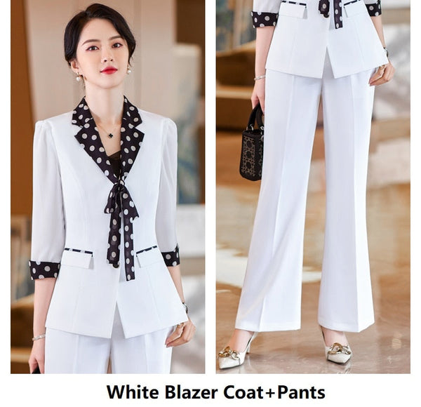Summer Women's Blazer Top with Pants Business Office Work Wear Pantsuits  -  GeraldBlack.com