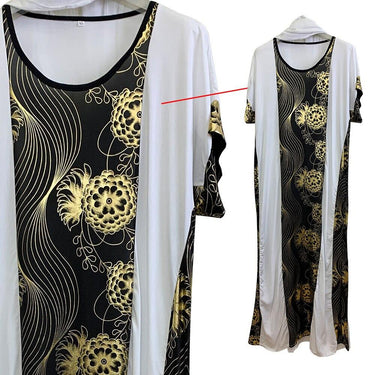 100%Cotton Dubai Women's Muslim Abaya Kaftan Short Sleeve With Scarf Summer Prayer Islam Clothing - SolaceConnect.com