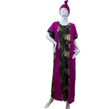 100%Cotton Dubai Women's Muslim Abaya Kaftan Short Sleeve With Scarf Summer Prayer Islam Clothing - SolaceConnect.com