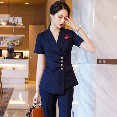 Summer Women's Short Sleeves Top and Skirt Office Business 2 Piece Suits  -  GeraldBlack.com