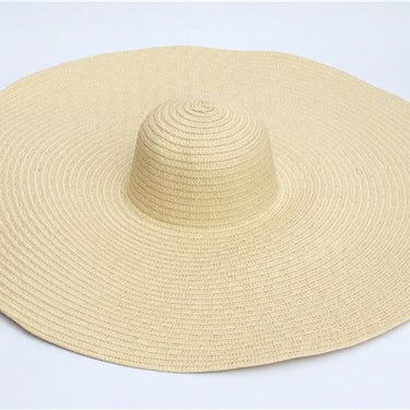 Summer Women's Solid Foldable Oversized Floppy Beach Vacation Sun Visor Hat - SolaceConnect.com
