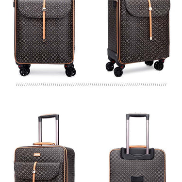 Super Fashion Travel luggage PU 16 20 24 inch With Handbag luxury trolley suitcase women men Spinner  -  GeraldBlack.com