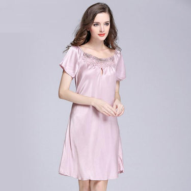 Sweet Summer Young Ladies Printed Knee-Length Silk Nightgowns - SolaceConnect.com