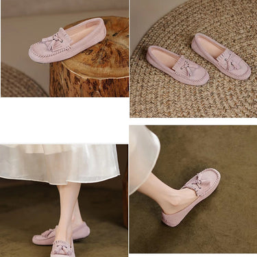 Sweet Tassels House Leather Home Cotton Winter Plush Indoor Light Comfort Floor Shoes Silence Bedroom Slippers  -  GeraldBlack.com