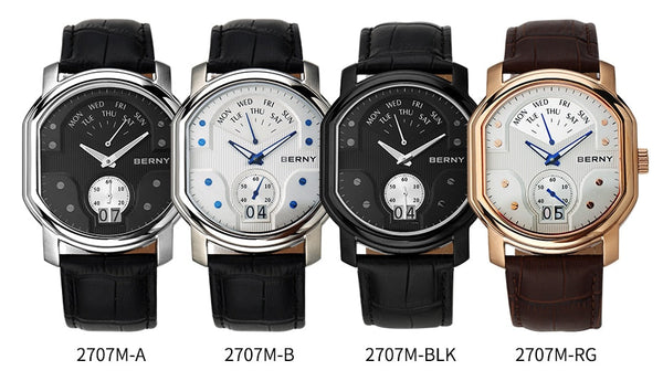Swiss Ronda 7004N Quartz Men Luxury Day Date Wristwatch Stainless Steel Sport Sapphire Waterproof Watch  -  GeraldBlack.com