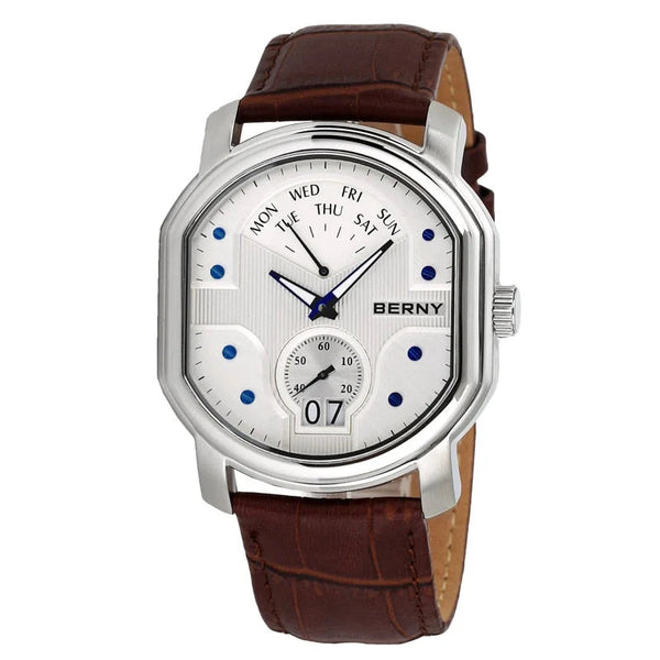 Swiss Ronda 7004N Quartz Men Luxury Day Date Wristwatch Stainless Steel Sport Sapphire Waterproof Watch  -  GeraldBlack.com