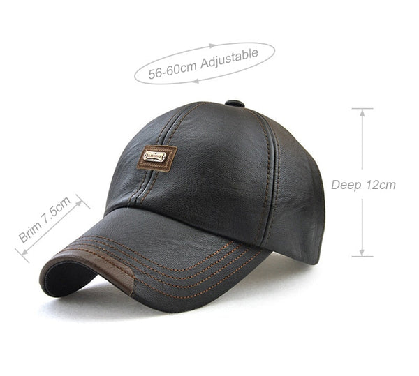 Synthetic Leather Adjustable Baseball Hip Hop Cap for Men and Women  -  GeraldBlack.com