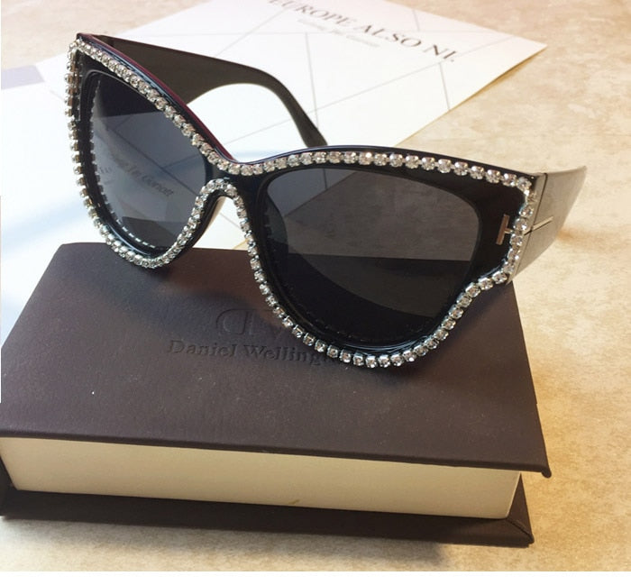 T Letter Design Cat Bling Bling UV400 Luxury Sunglasses Eyeglass  -  GeraldBlack.com