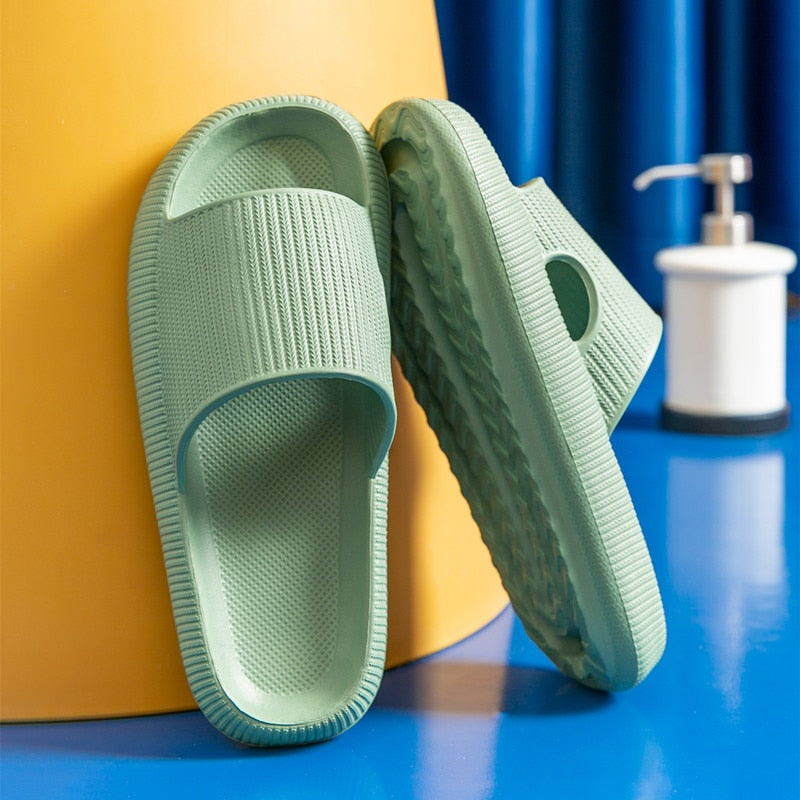 Thick Platform House Slippers for Women Home Couple Soft Sole Slide Summer Beach Flip Flops 34-45  -  GeraldBlack.com