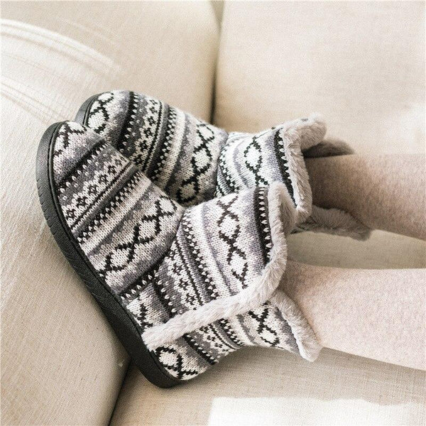 Thick Soled Home Slippers Unisex Non-Slip Flat Heel Warm Shoes  -  GeraldBlack.com