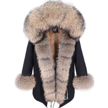 Thick Warm Fox Fur Collar Female Zipper Winter Office Coats & Jackets  -  GeraldBlack.com