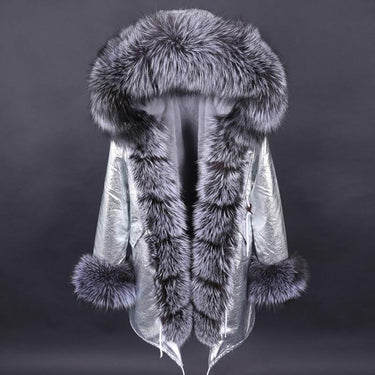 Thick Warm Fox Fur Collar Office Female Zipper Winter Coats & Jackets  -  GeraldBlack.com