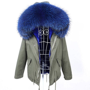 Thick Warm Winter Jacket with Natural Raccoon Fur Collar for Women  -  GeraldBlack.com