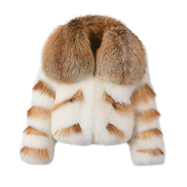 Winter Luxury Fox Fur Coats Women Big Collar Full Pelt Fur Jackets Thick Warm Lady Outwear S3599 - SolaceConnect.com
