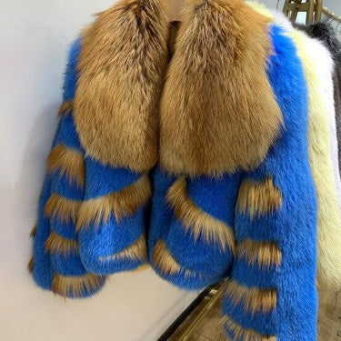 Winter Luxury Fox Fur Coats Women Big Collar Full Pelt Fur Jackets Thick Warm Lady Outwear S3599 - SolaceConnect.com
