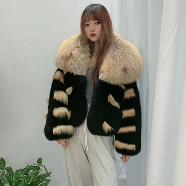 Thick Warm Winter Women's Fox Fur Big Collar Full Pelt Coats & Jackets  -  GeraldBlack.com