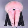 Thick Warm Zipper Closed Natural Raccoon Fur Collared Winter Jacket for Women  -  GeraldBlack.com