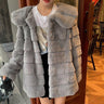 Women Real Rex Rabbit Fur Coats Fashion Winter Jackets Lady Thick Warm S3574 - SolaceConnect.com