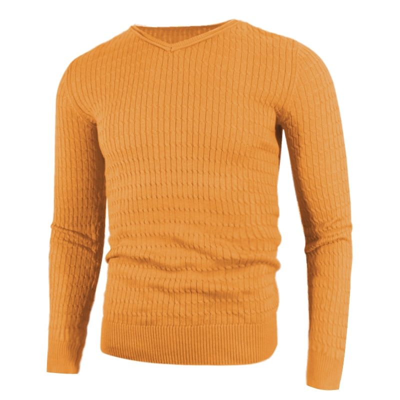 Thicken Sweater Pullover Men Autumn Slim Sweater Tops Jumper Man Knitwear Winter Striped Jersey Boy Sweatshirt Tee  -  GeraldBlack.com