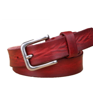 Thin Belts for Unisex Genuine Leather Belt Female Male Metal Pin Buckle Belt  -  GeraldBlack.com