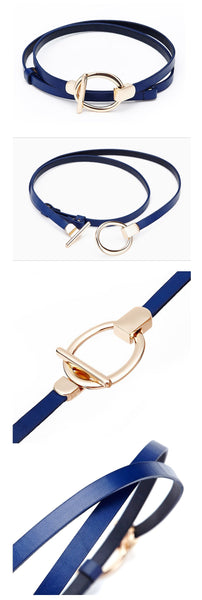 Thin Belts for Women Luxury Gold Chain Female Belt Round Buckle for Wedding Belt  -  GeraldBlack.com